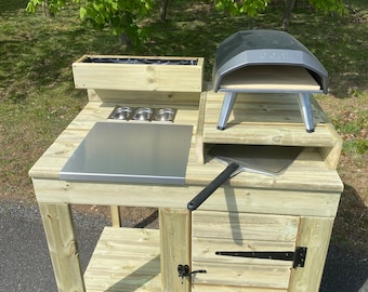 Outdoor Pizza Table with storage cupboard,
