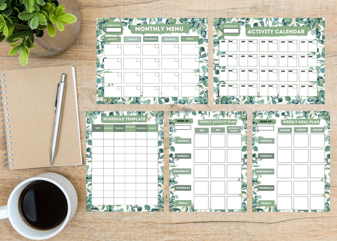 Meal Plan and Activity Planner Templates and Printables. Perfect for ...