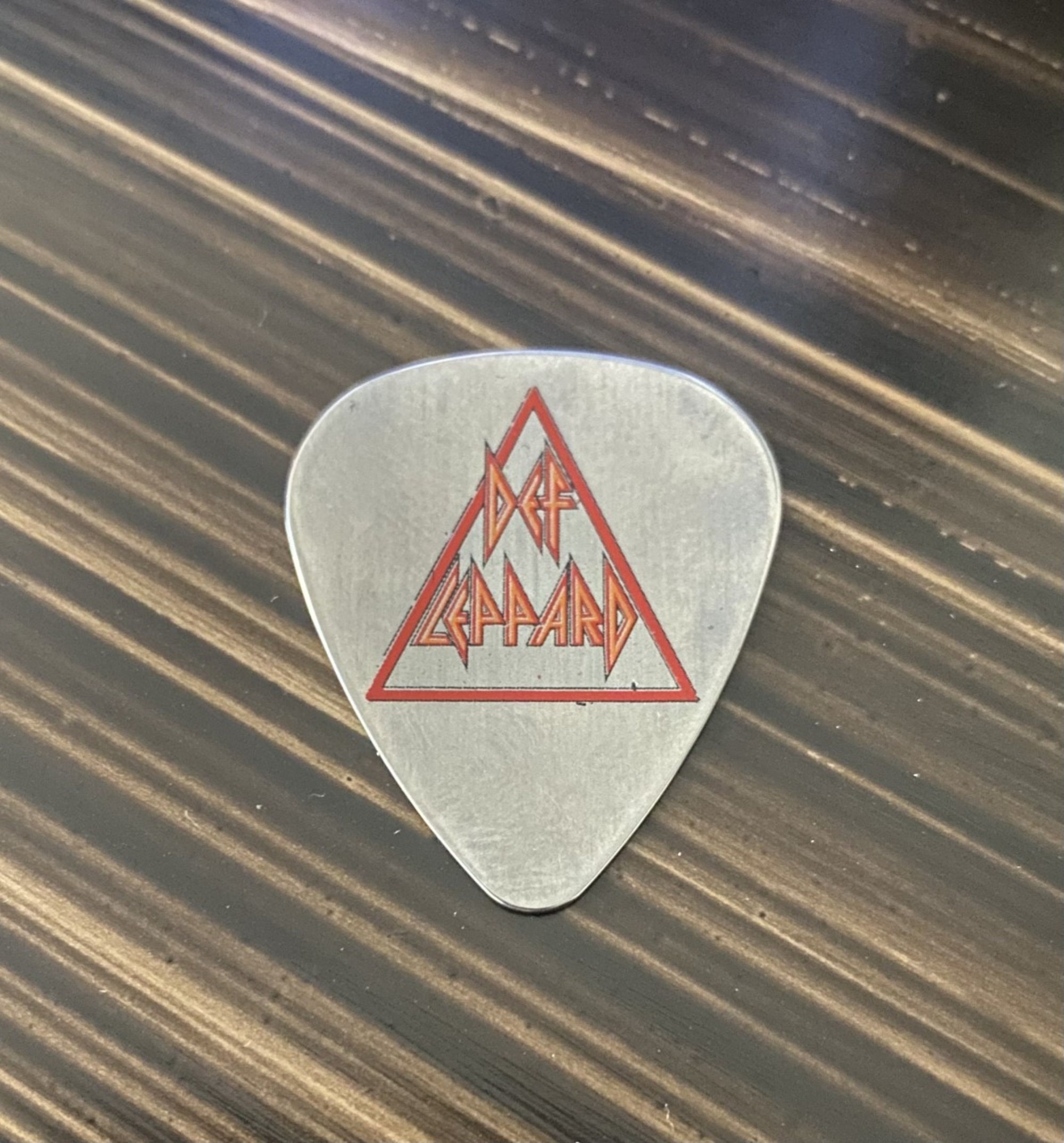 Stage Used Live Gig Def Leppard Metal Guitar Pick, Phil Collen