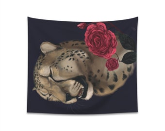 チータープリントの壁掛けタペストリー