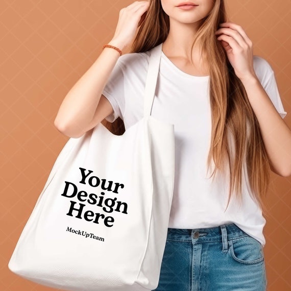 Tote Bag Mockup Canvas Tote Bag Mock Model Tote Bag Mock 