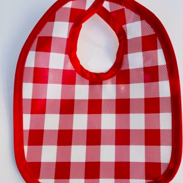 Infant Size Oil Cloth Easy Wipe Handmade Bib