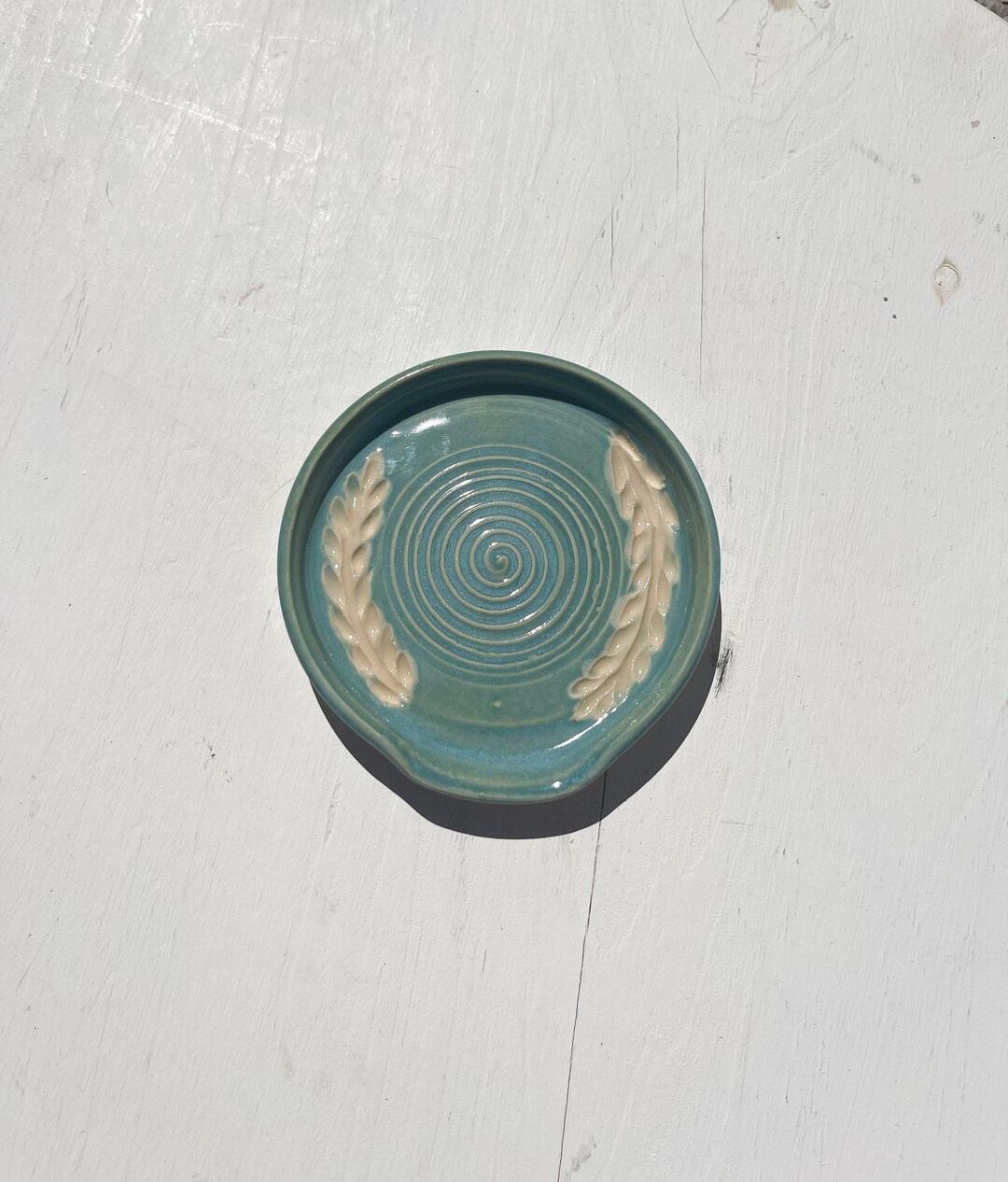 Turquoise Spoon Rest Blue Spoon Rest Robins Egg Blue Spoon Rest Ceramic Spoon Rest Handmade