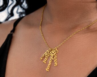 Personalized Name Necklace, Custom Engraved Jewelry, Gold Necklace, Gold Personalized Necklace, Valentines Day Gift For Her, Gift For Mom