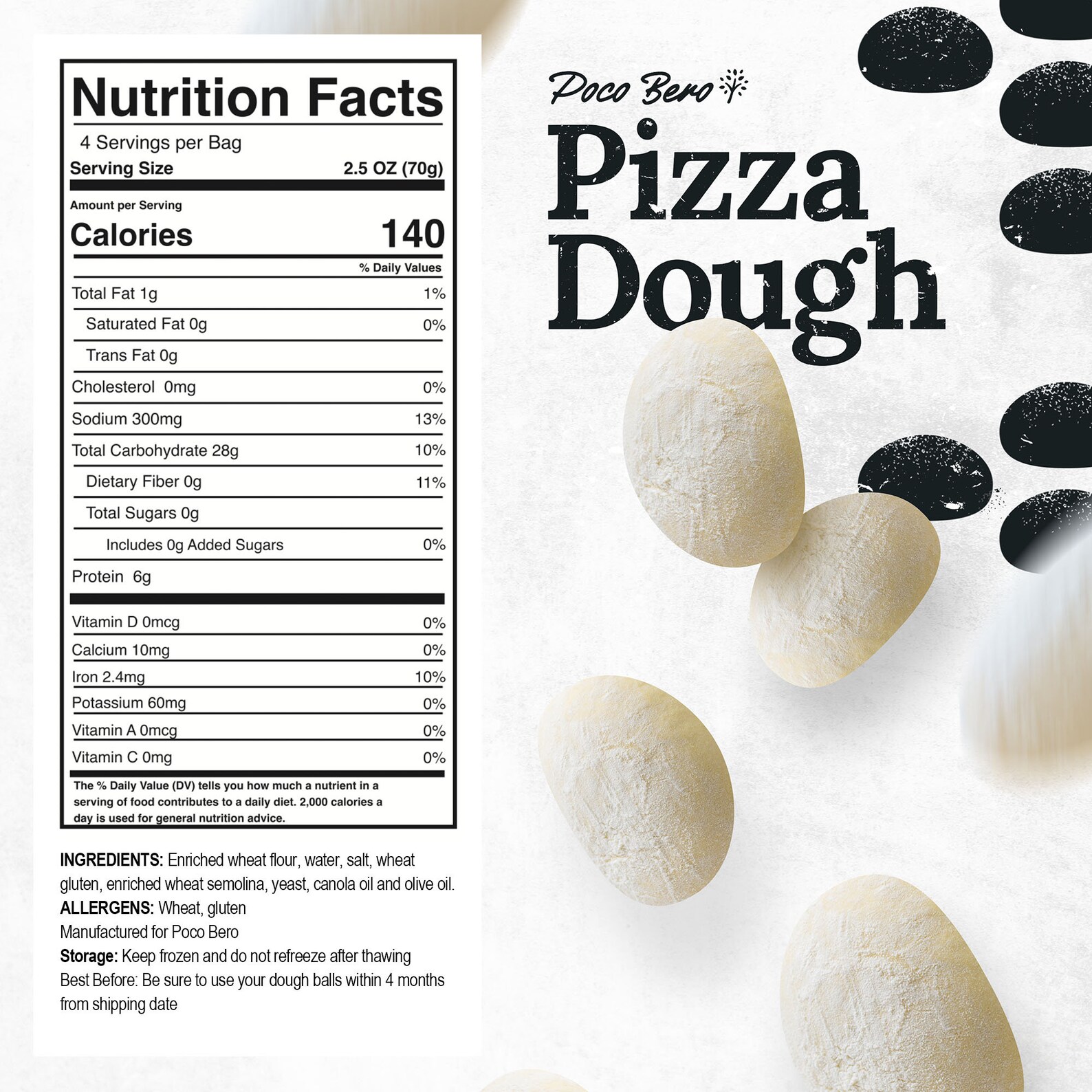 20 X 10 Oz Frozen Pizza Dough Balls / Perfect for 12inch Pizzas
