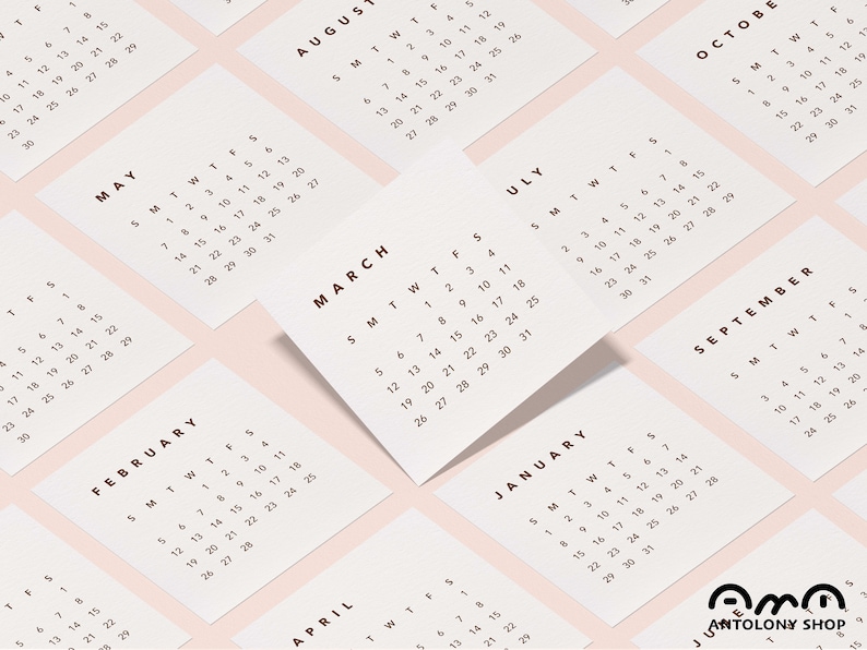 Printable Mini 2024 Calendar Mini Monthly Calendar Minimalist Instant
