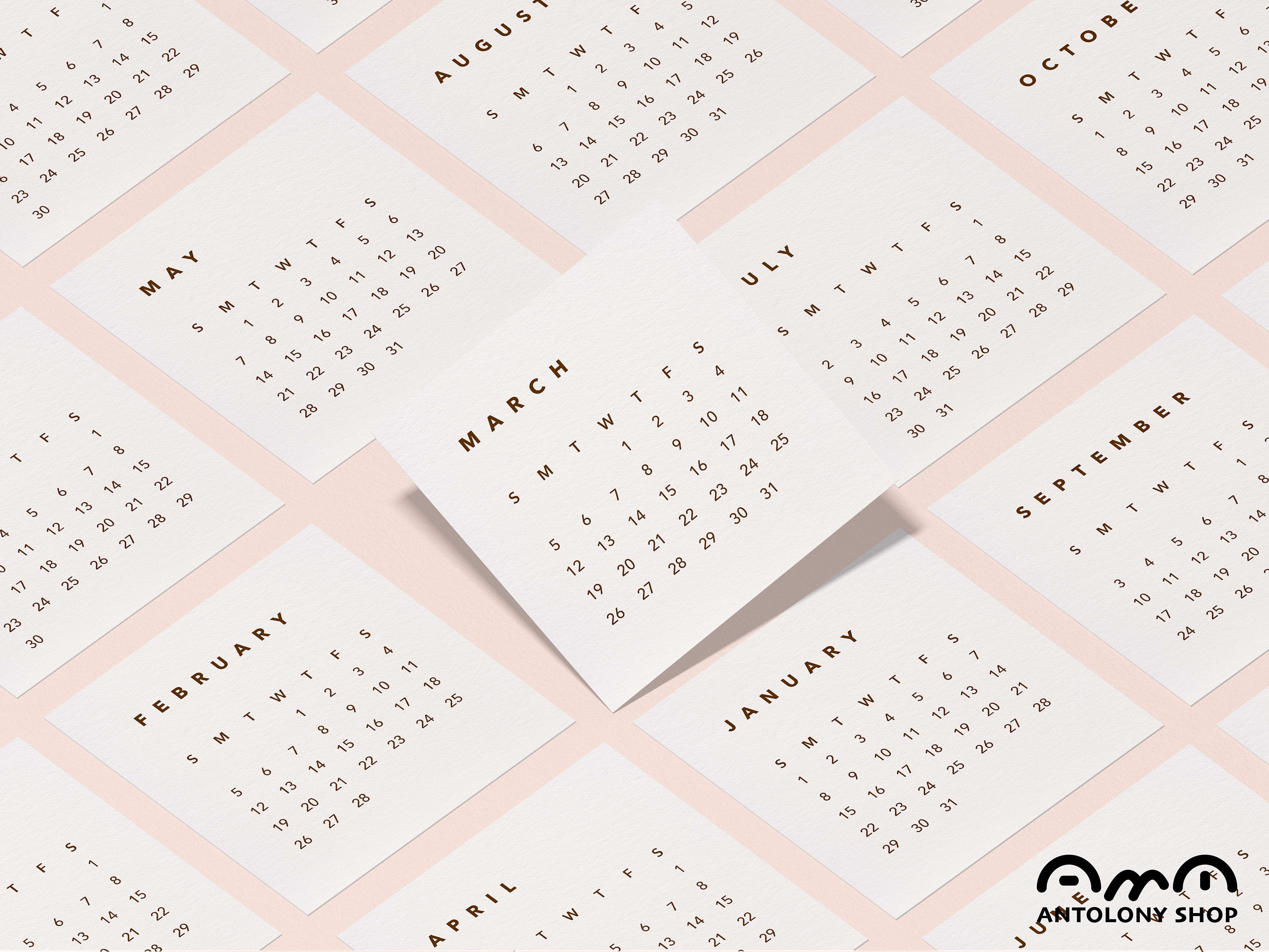 Printable Mini 2024 Calendar | Mini Monthly Calendar | Minimalist | Instant Digital Download ...