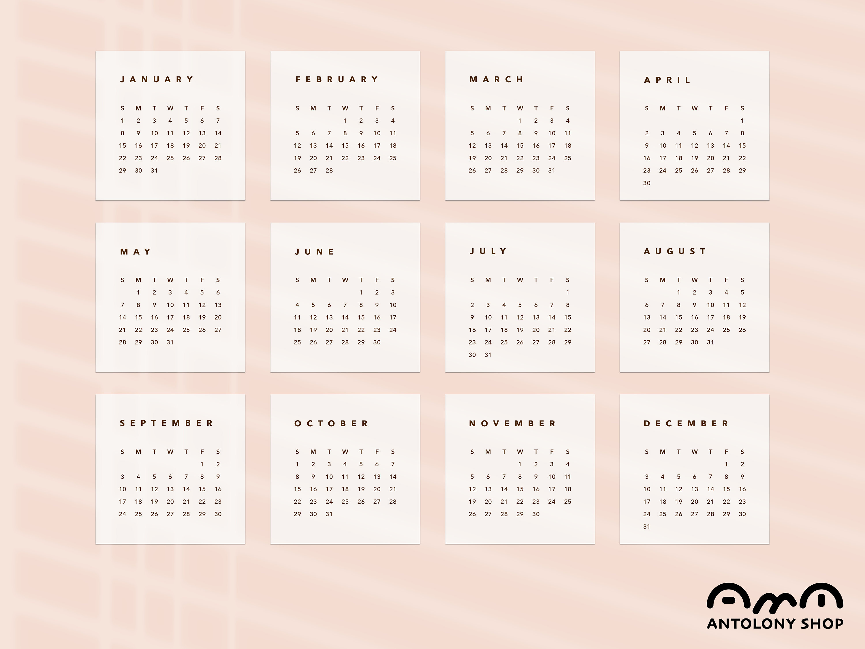 Printable Mini 2024 Calendar | Mini Monthly Calendar | Minimalist | Instant Digital Download ...