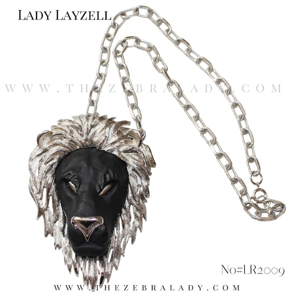 Black Luca Razza Lion Head Necklace NO2009