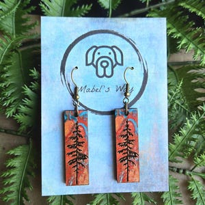 Copper Skies Pine Tree Earrings