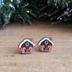 Gingerbread House Stud Earrings