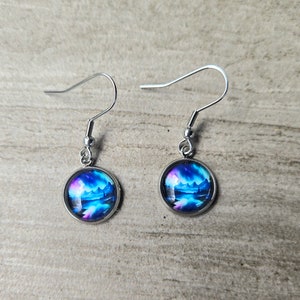 Studs or Dangle Northern Lights Mountain Earrings