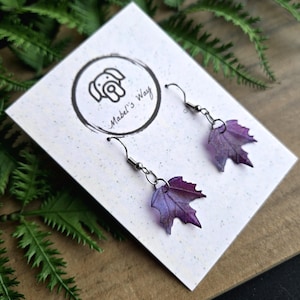 Hand Painted Maple Leaf Earrings