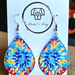 Floral Tie Dye Earrings