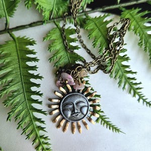 Sun with Stones Pendant Necklace