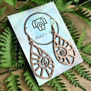 Teardrop Copper or Silver Sun Earrings