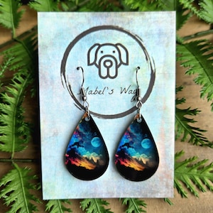 Night Sky Moon Earrings