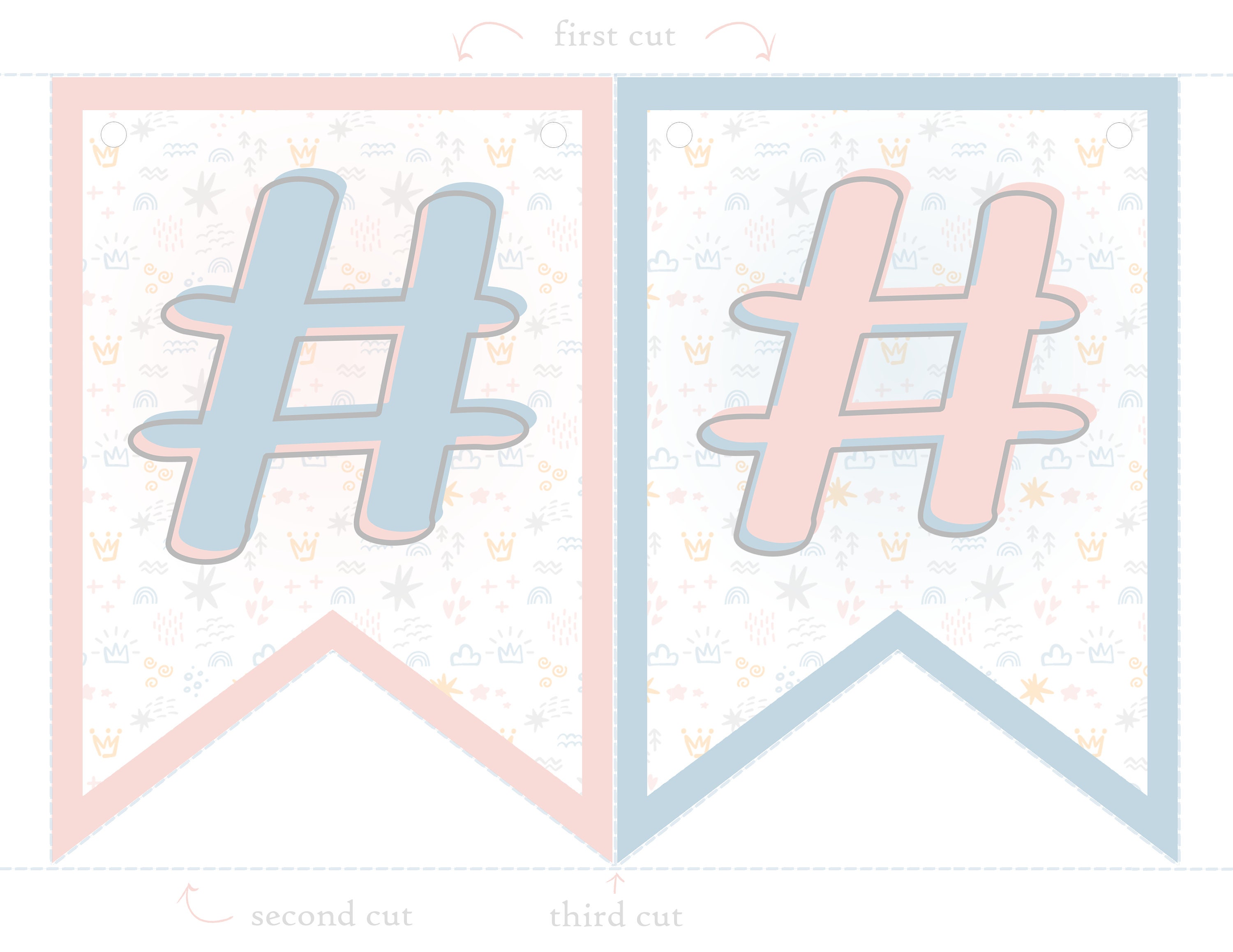 Baby Whales Baby Shower Printable Banner, Gender Reveal Printable ...