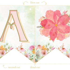 Watercolor Garden Printable Banner, Birthday Banner, Floral Banner, Watercolor Banner, Garden Banner