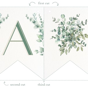 Elegantes Eukalyptus-Banner, druckbares Eukalyptus-Banner, druckbares Banner, DIY-Banner, Eukalyptus-Dekor, Eukalyptus-Partydekoration