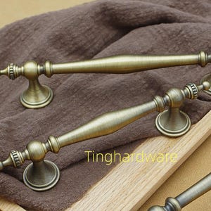 3&quot;3.78&quot;5&quot;6.3&quot;Aged Brass Drawer Pull Knob Unique Cabinet Pulls Vintage Kitchen Knobs Handles Solid Brass Closet Wardrobe Cabinet Hardware