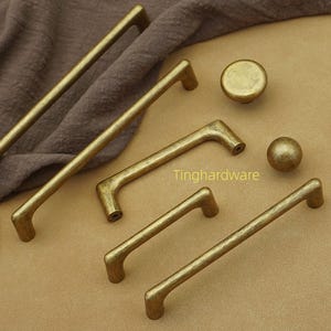 Poignée de tiroir en laiton vieilli, poignées d'armoires de cuisine en alliage de zinc rustique quincaillerie