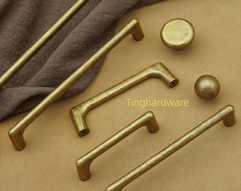 Aged Brass Drawer Pull Knob, Rustic Zinc Alloy Kitchen cabinets handles Hardware