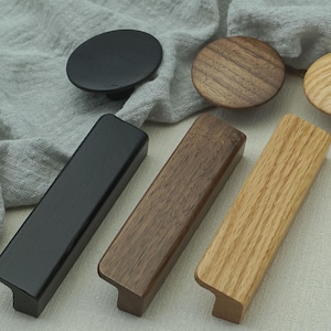Natural Wood Cabinet Knob handle Oak Kitchen  Pull Knob Walnut  Drawer Pull knob Cabinet Pulls Dresser Knob Cupboard Handles  Wood Hardware