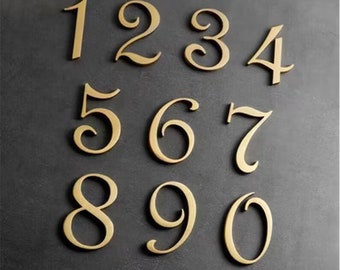 Solid Brass Address Number Door Numbers Gold Numbers for Doors Modern House Numbers Replacement Door Numbers Metal Address Number