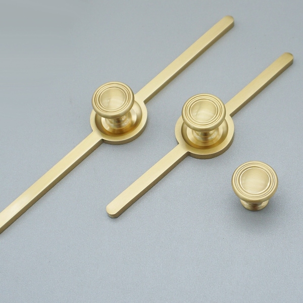 Solid Drawer Knob Pull Brass Knob With Backplate Unique Kitchen Cabinet Door Knob Pull Cupboard Pull Handle Gold Dresser Tinghardware