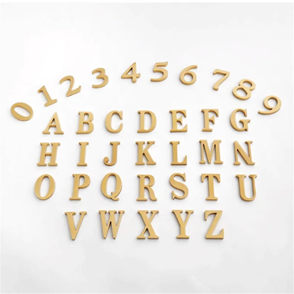Solid Brass House Letters Numbers  Room Letters Business Office Alphabet Door House Numbers Gold Wall Decorative Letters Wall Decor Hardware