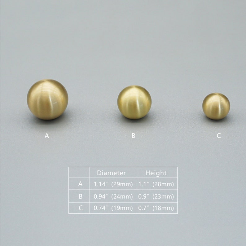 Brass Shiny Gold Chrome Cabinet knob Mini Ball Drawer Knob Cupboard Door Knob Gift Solid Brass Knob Ball Knob Kitchen Hardware image 10