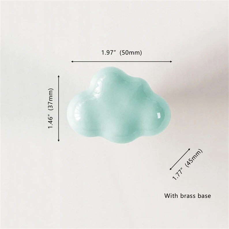 Bouton de placard mignon nuage, bouton de tiroir, bouton en céramique pour armoires, décoration d'intérieur unique, boutons pour enfants, rose blanc bleu vert jaune, bouton de garde-robe image 9