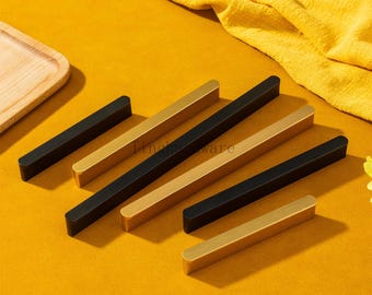 Gebürstetes Messing Küchenschrank zieht, schwarze Schubladengriffe, Schrankknopf Hardware