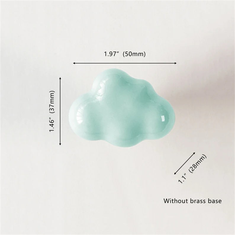 Cute Cloud Cabinet Knob Drawer Knob Ceramic Knob for Cabinets Unique Home Decor Kid knobs Pink White Blue Green Yellow Wardrobe Knob Pull zdjęcie 10