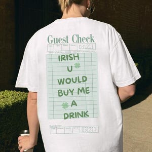 Guest Check St Patricks Day Shirt Preppy Stuff Trendy St Patricks Day Bachelorette Bar Crawl St. Patricks Party Outfit Green Beer Pub Shirt