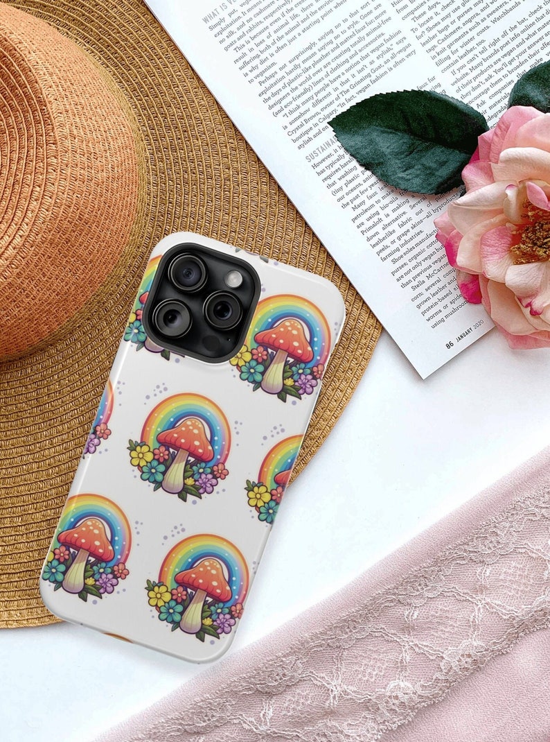 Mushroom Phone Case, iPhone 15 Case, Gift for Mushroom Lover, Cool