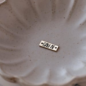 Engraved Gay AF Mini Bar Connector Charm | 14kt Gold Filled Engraved Connector Charm | 14kt Gold Filled Pride Connector Charm