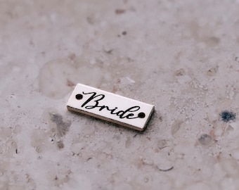 Gravierte Braut Mini Bar Stecker Charm | 14kt Gold Filled gravierte Verbinder Charme | 14kt Gold Filled Brautstecker Charm