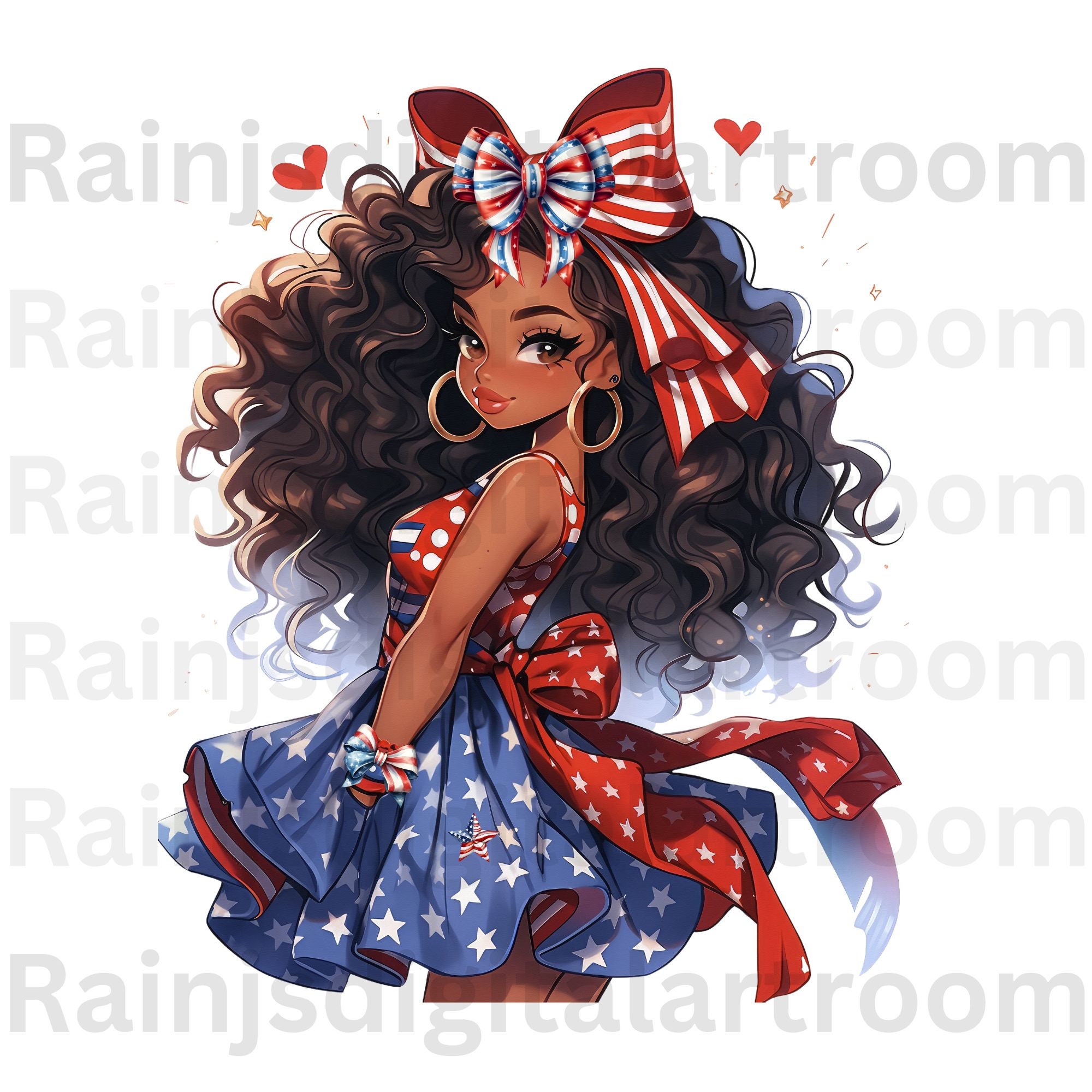 4th of July, 4th of July Clip Art Girls, All American Girl, 4th of July ...