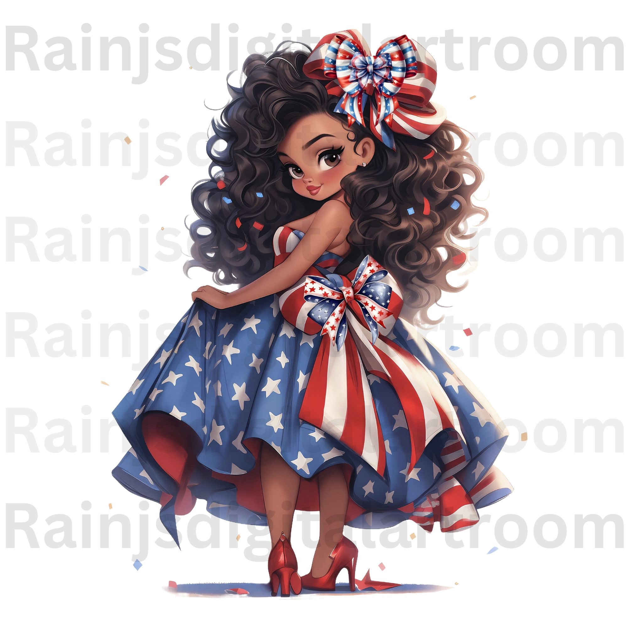 4th of July, 4th of July Clip Art Girls, All American Girl, 4th of July ...