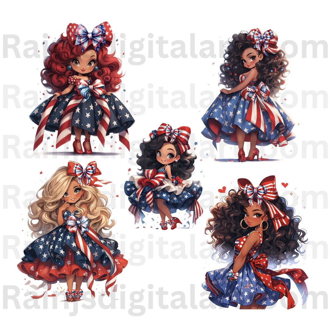 4th of July, 4th of July Clip Art Girls, All American Girl, 4th of July ...