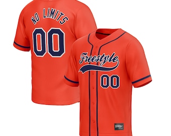 Custom Baseball Orange Navy White  - Sublimation Letters & Numbers | Custom Any name Any size