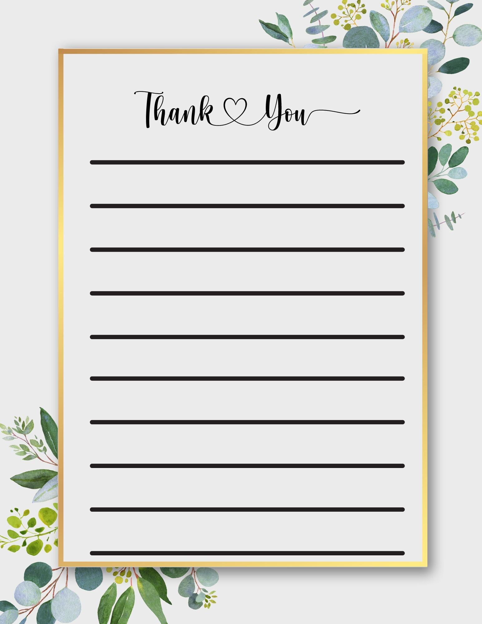 Printable Thank You Notes Etsy Printable Thank You Notes Etsy