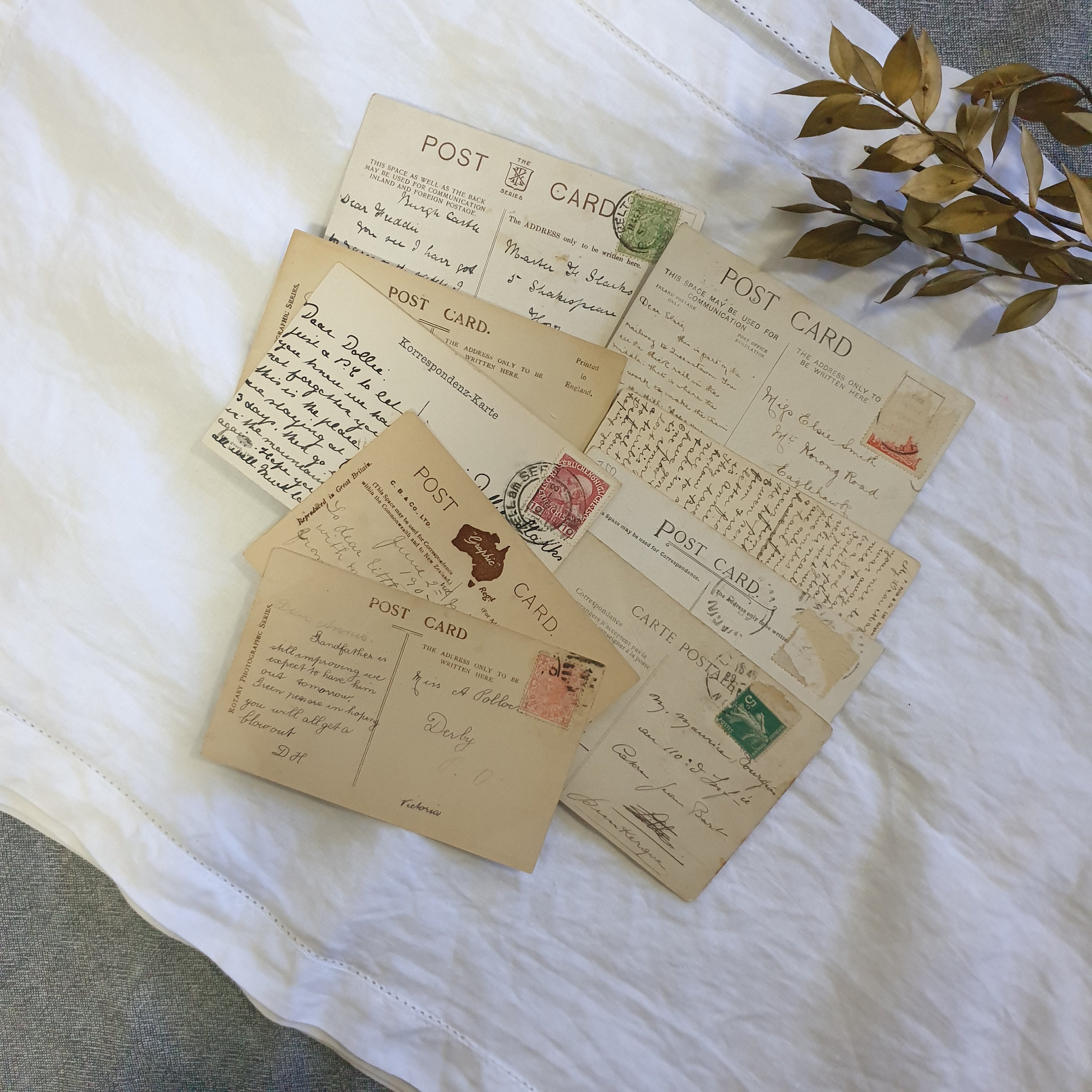 Vintage Handwritten Postcards | Set of 4 - Etsy Australia