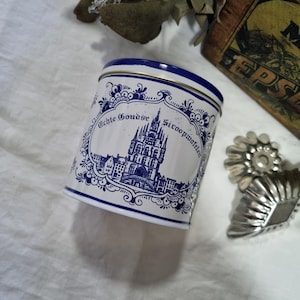 Vintage Blue & White Dutch Tin