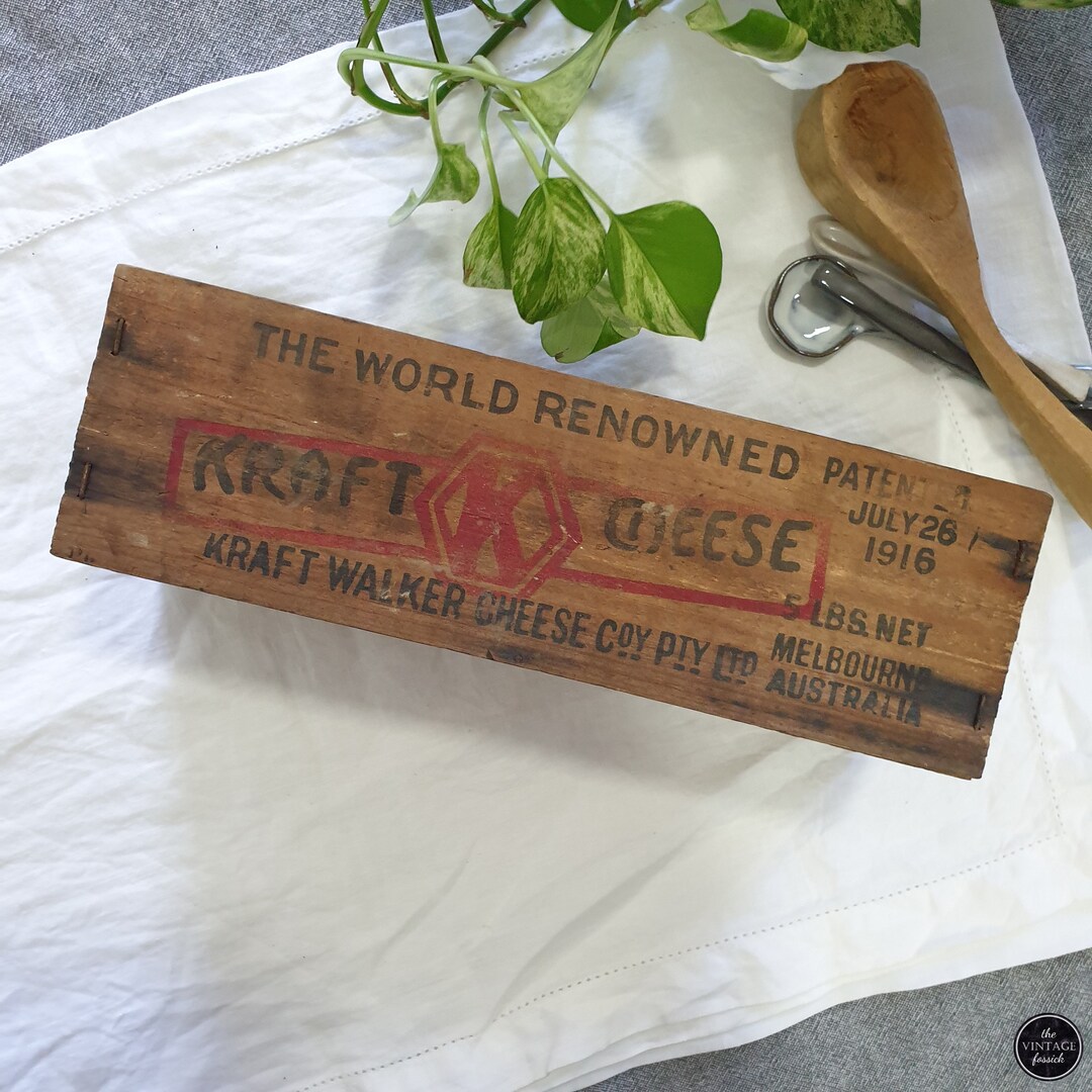 Vintage Wooden Kraft Cheese Box Etsy Australia