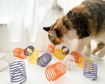 Interactive Cat Toys Springs - Kitten Toys - Pack of 12 Solid and Translucent Color - Pawlly Joylly