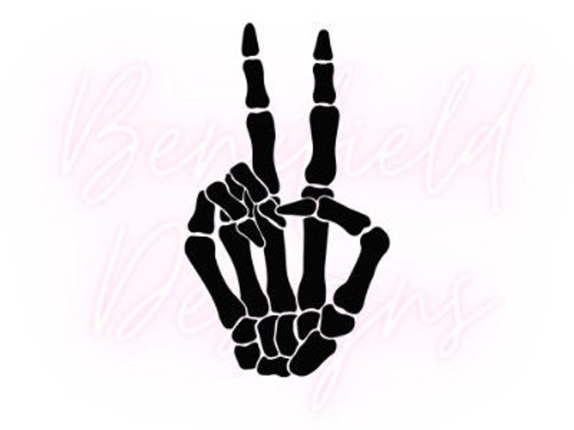 Peace Skeleton Hand Svg / Skeleton Peace Sign Svg / Peace Sign / Peace