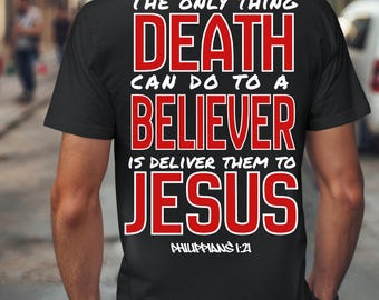 Charlie Kirk Memorial Christian Shirt Design • Philippians 1 21 •  Only Thing Death Can Do Is Deliver Us to Jesus • Faith Based PNG Download